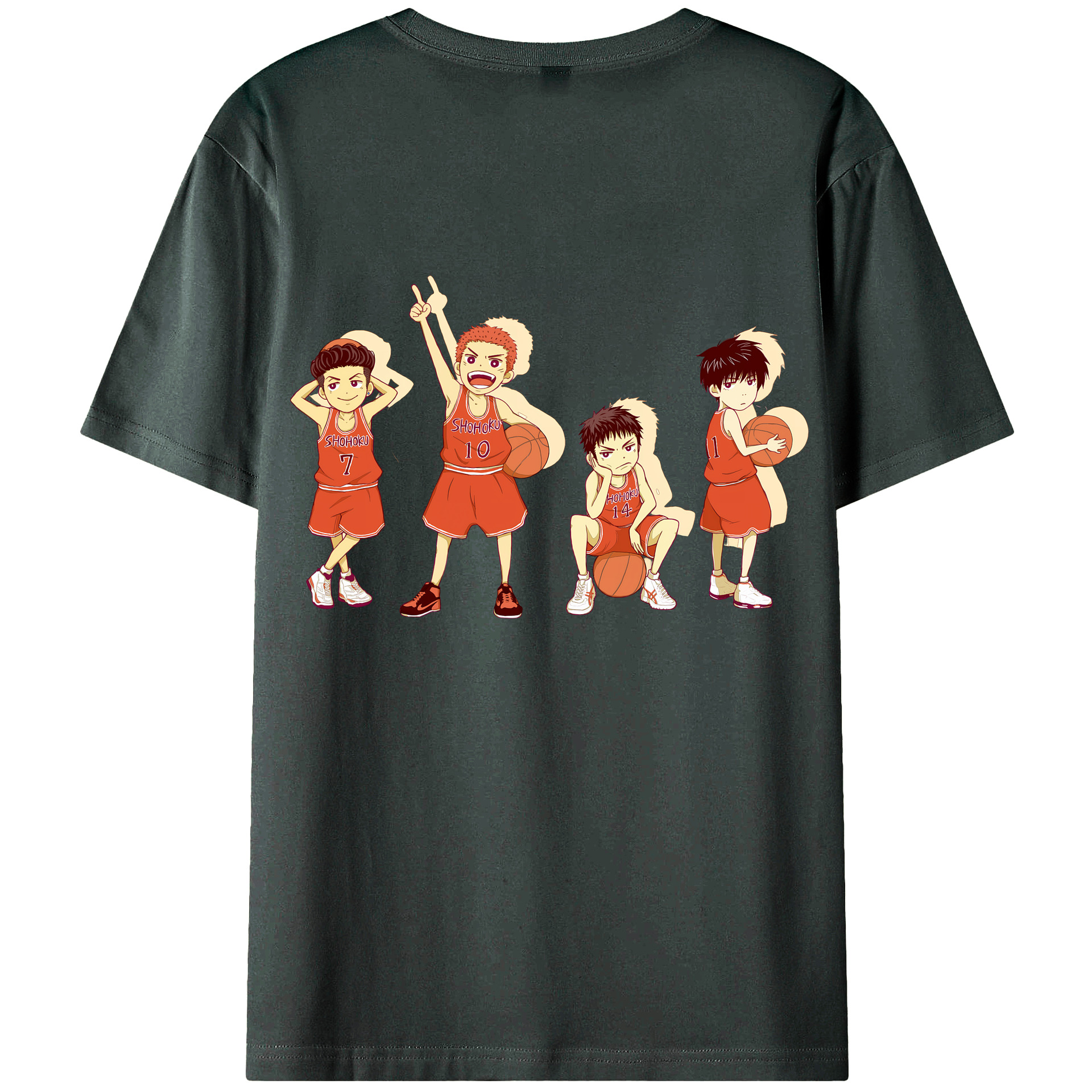 （画像用） SLAM DUNK／スラムダンク 綿100％ メンズ半袖Tシャツ（バックプリント） 通気性